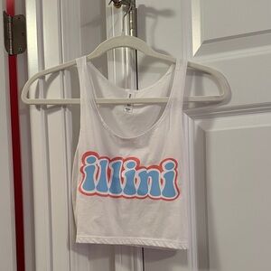 Bella Canvas White Fighting Illini Tank Top